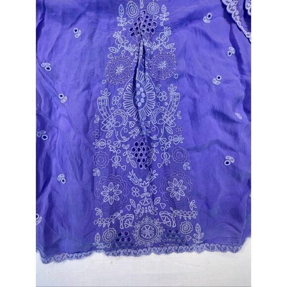 Johnny Was Blue Purple Eyelet Embroidered Floral Berries Hadley Blouse 2X NWT - Picture 2 of 9